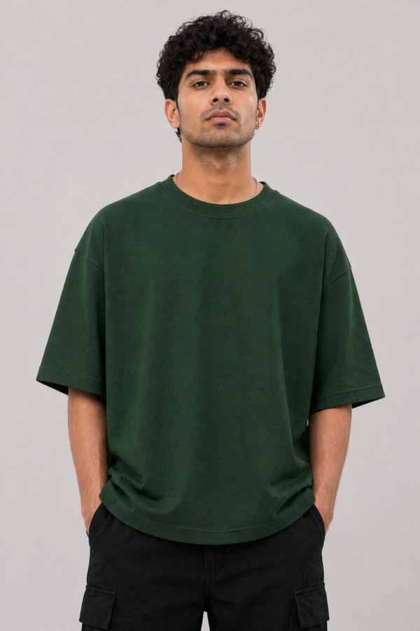 Army Green Oversized Drop-Shoulder T-Shirt